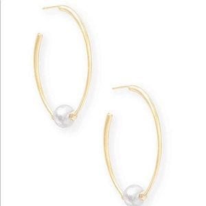 NWT Kendra Scott Regina Pearl-Hoop Earrings